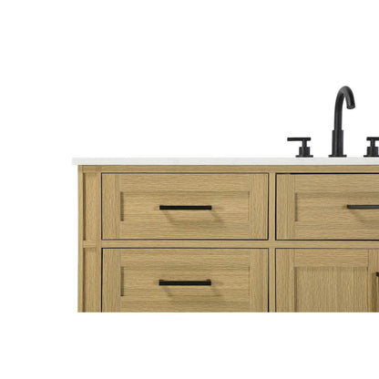 60 inch Single Bathroom Vanity in Honey Brown