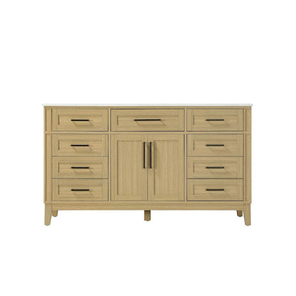 60 inch Single Bathroom Vanity in Honey Brown