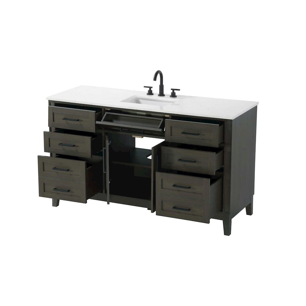 60 inch Single Bathroom Vanity in Mocha Brown