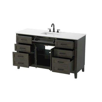60 inch Single Bathroom Vanity in Mocha Brown