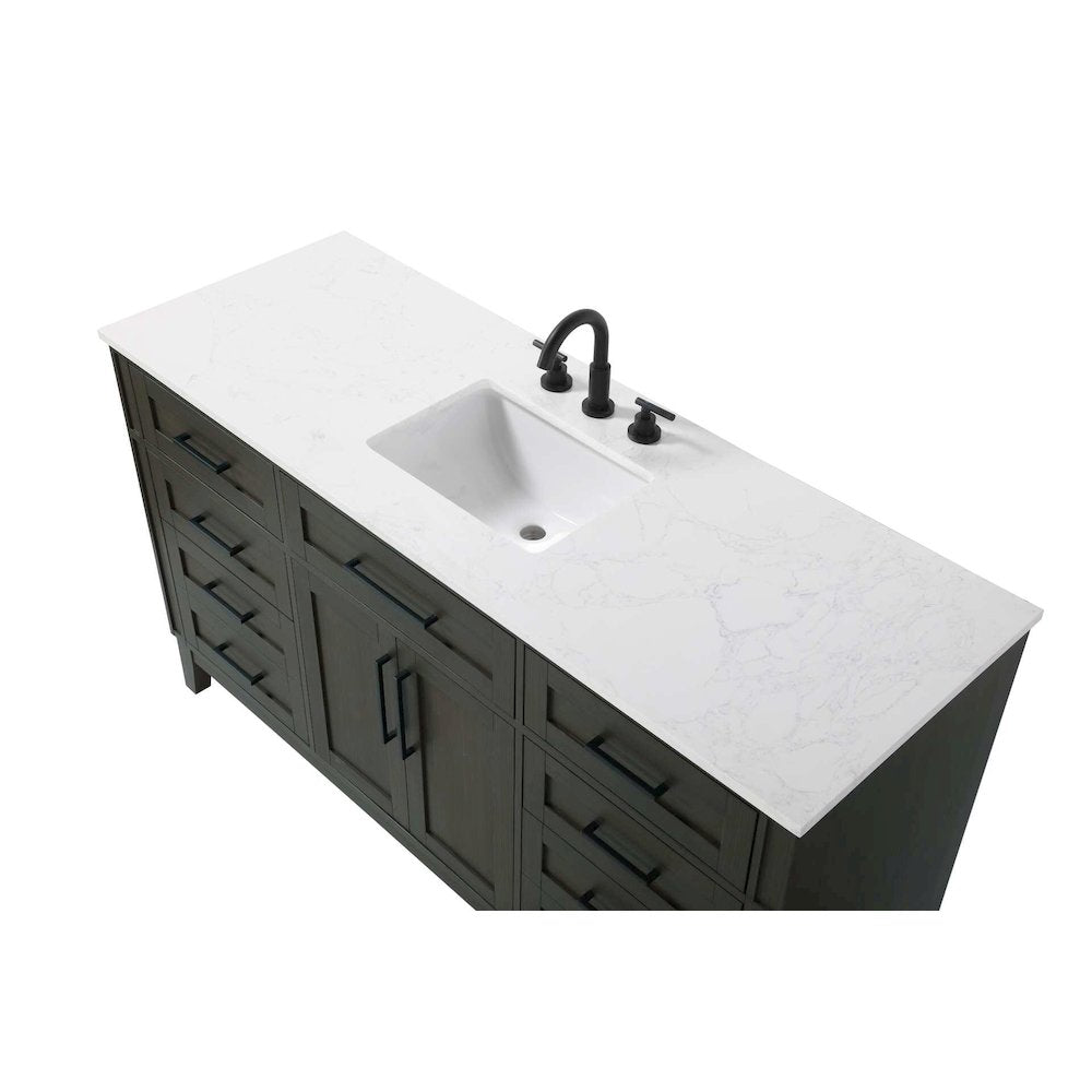 60 inch Single Bathroom Vanity in Mocha Brown