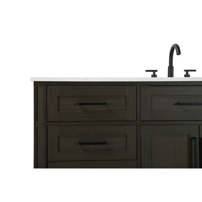 60 inch Single Bathroom Vanity in Mocha Brown