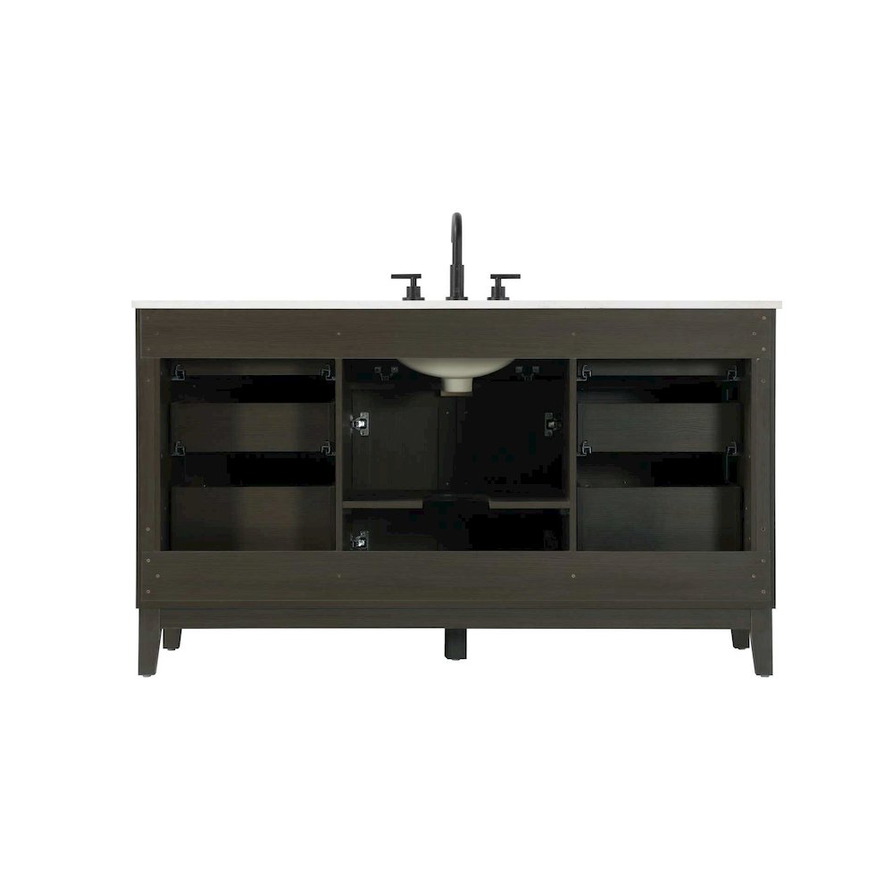60 inch Single Bathroom Vanity in Mocha Brown