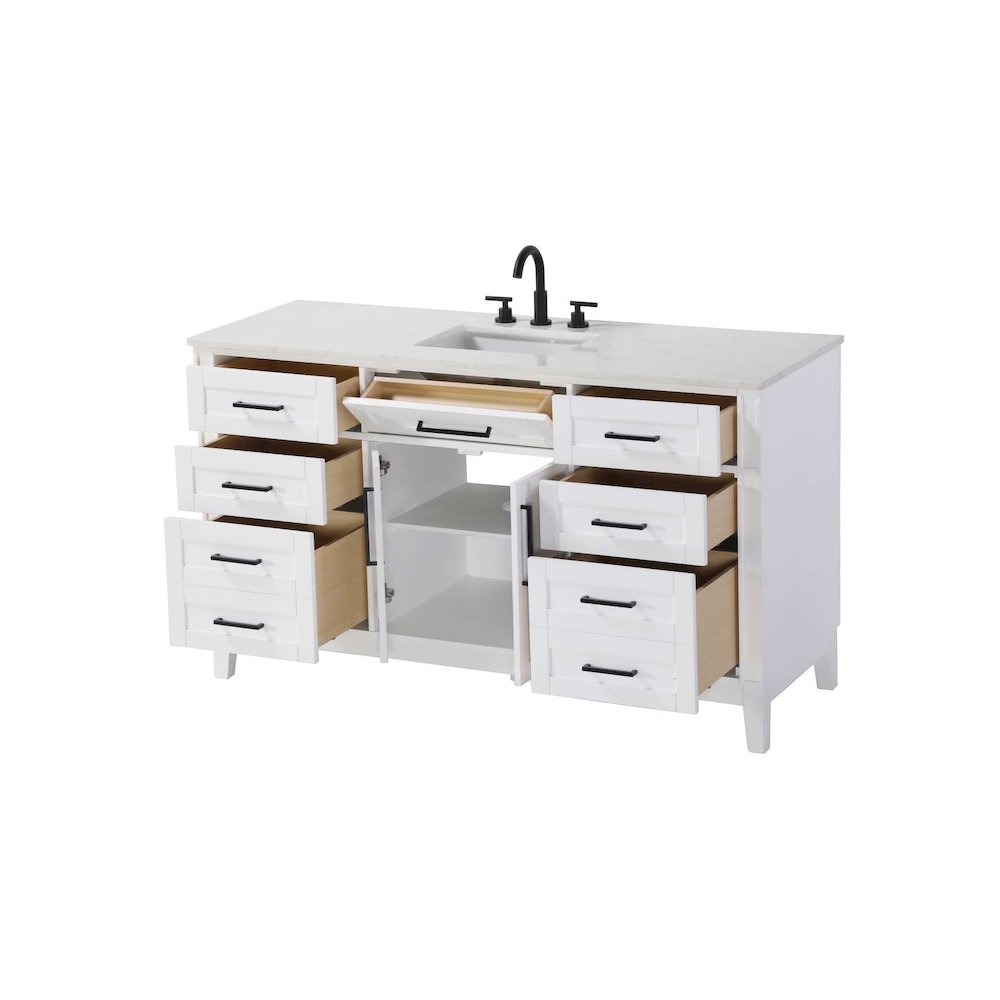 60 inch Single Bathroom Vanity in White