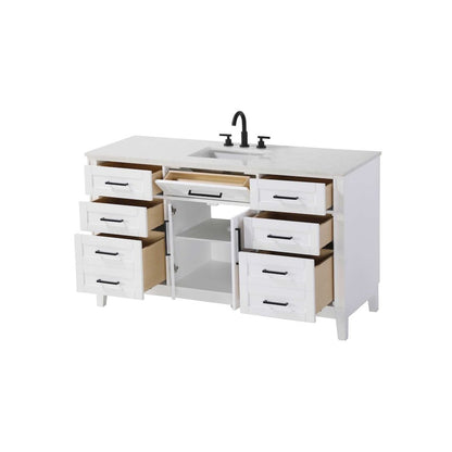 60 inch Single Bathroom Vanity in White