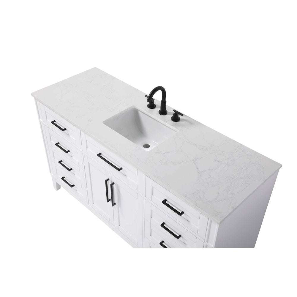 60 inch Single Bathroom Vanity in White