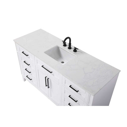 60 inch Single Bathroom Vanity in White
