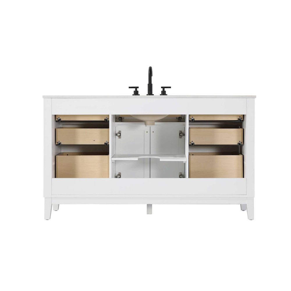 60 inch Single Bathroom Vanity in White