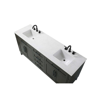 72 inch Double Bathroom Vanity in Mocha Brown