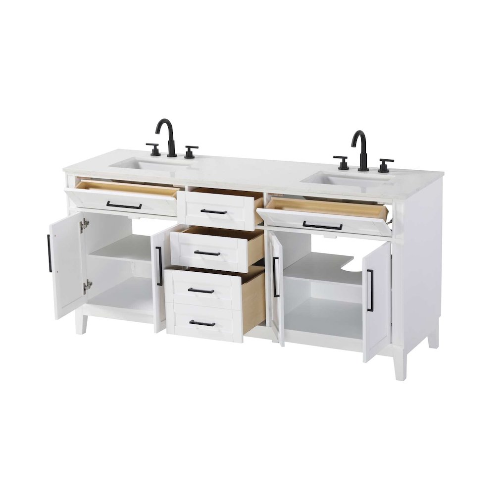 72 inch Double Bathroom Vanity in White