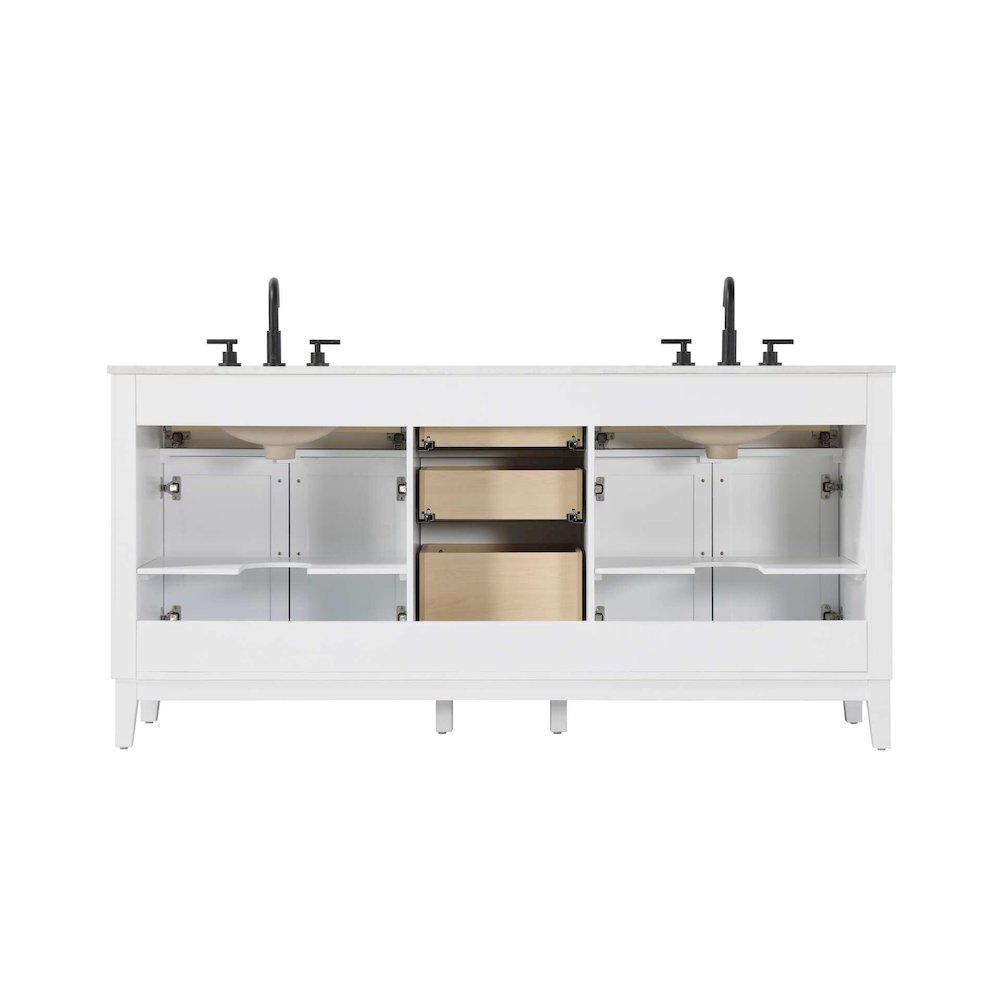 72 inch Double Bathroom Vanity in White