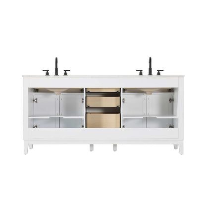 72 inch Double Bathroom Vanity in White