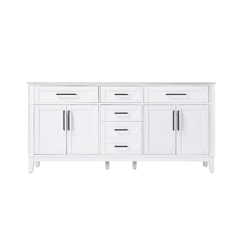 72 inch Double Bathroom Vanity in White