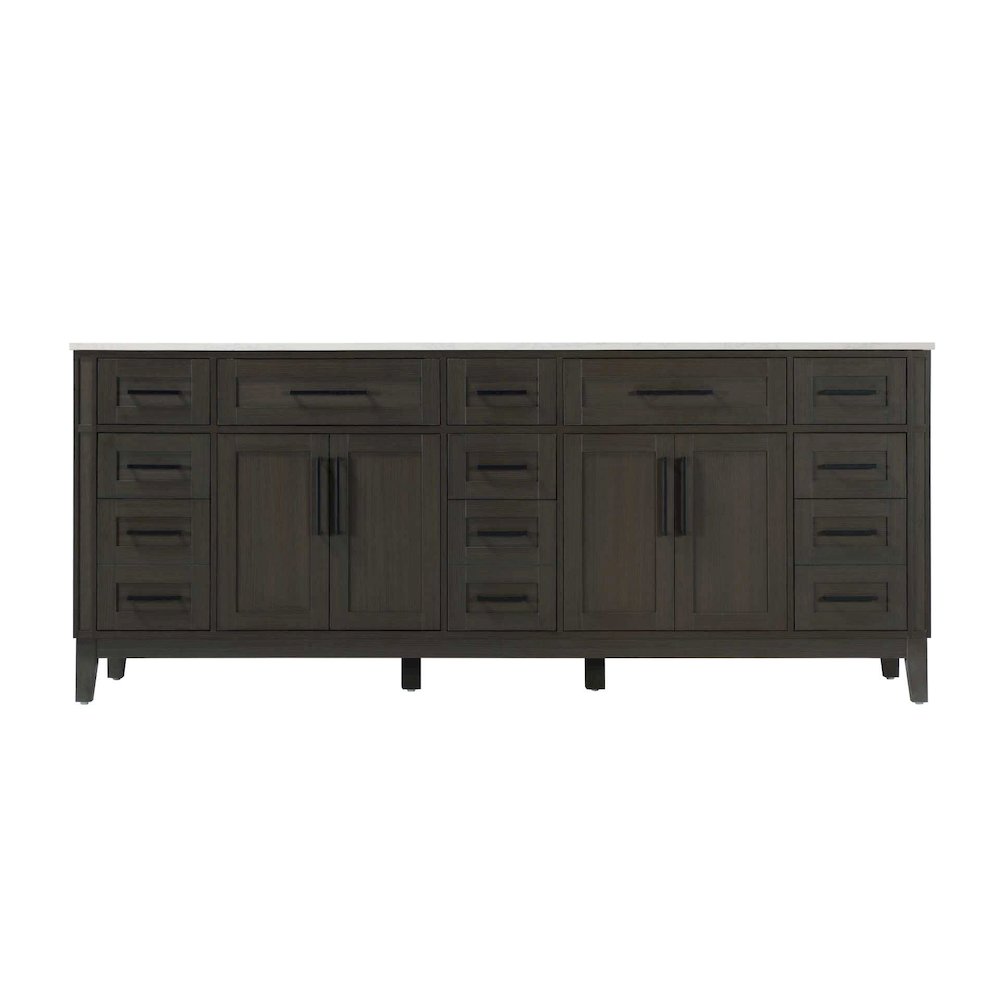 84 inch Double Bathroom Vanity in Mocha Brown