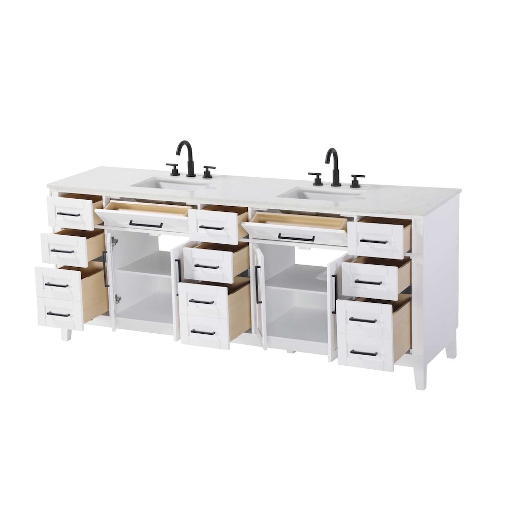 84 inch Double Bathroom Vanity in White