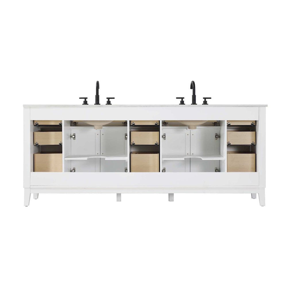 84 inch Double Bathroom Vanity in White