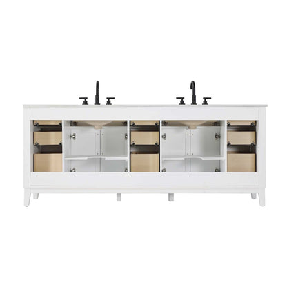 84 inch Double Bathroom Vanity in White