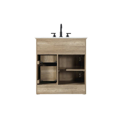 32 inch Single Bathroom Vanity in Natural oak