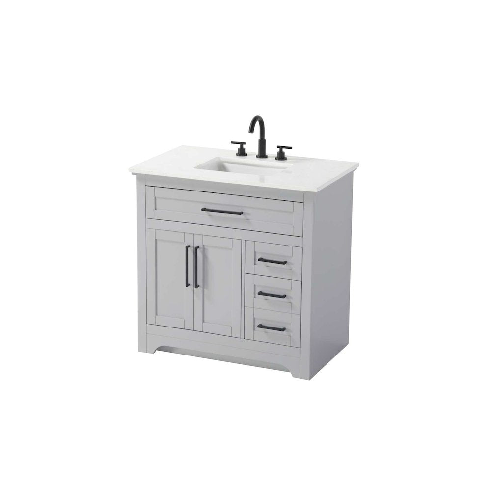 36 inch Single Bathroom Vanity in Grey