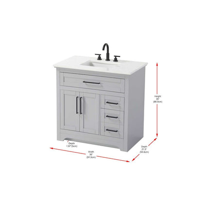 36 inch Single Bathroom Vanity in Grey