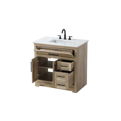 36 inch Single Bathroom Vanity in Natural oak