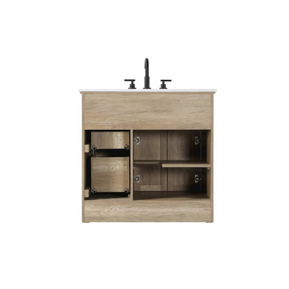 36 inch Single Bathroom Vanity in Natural oak