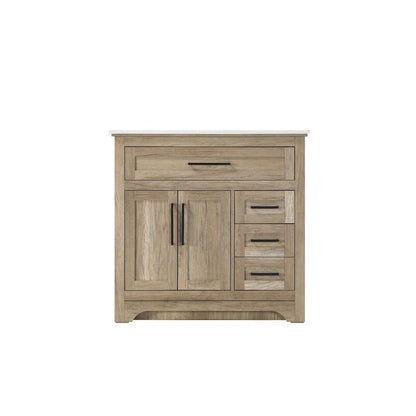 36 inch Single Bathroom Vanity in Natural oak