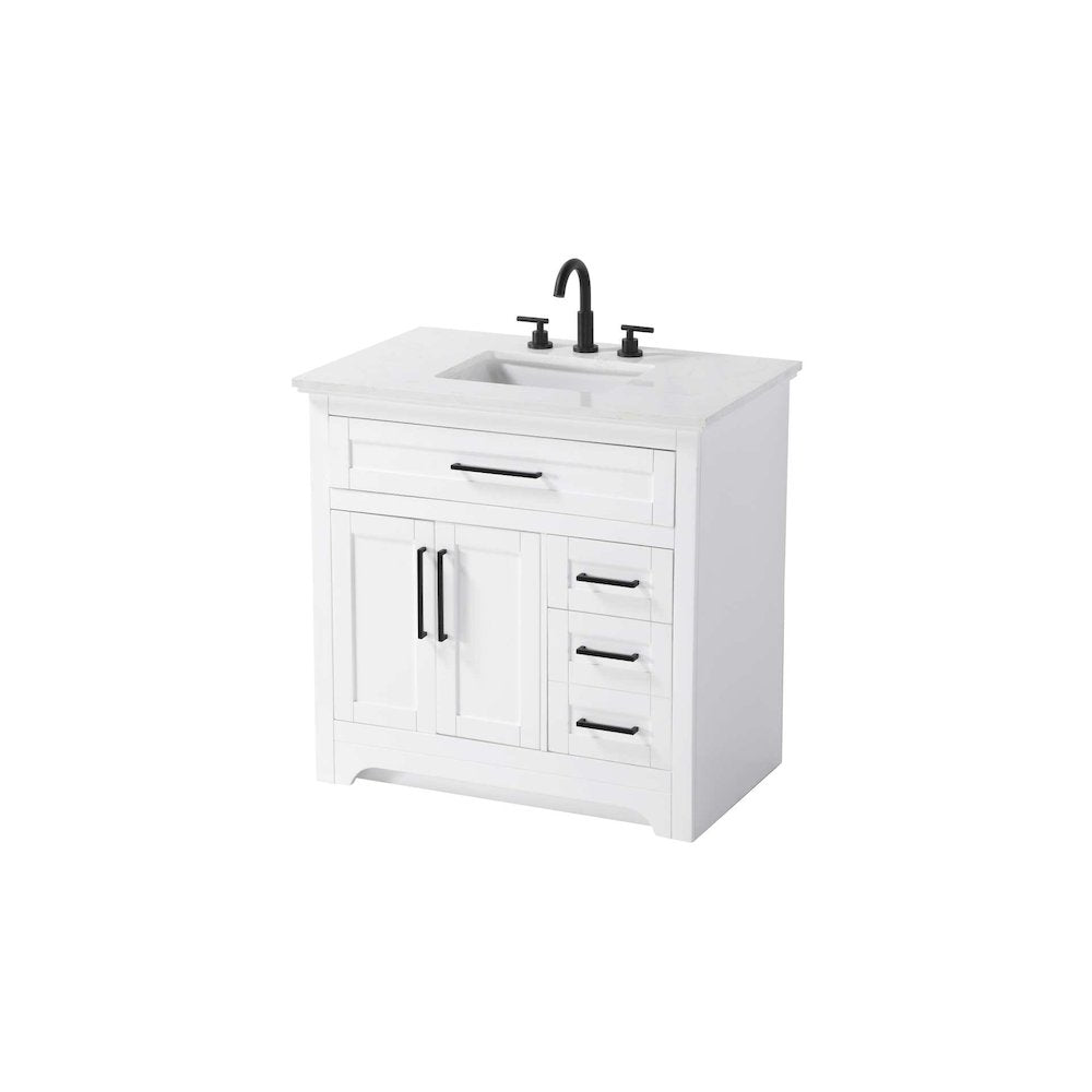36 inch Single Bathroom Vanity in White