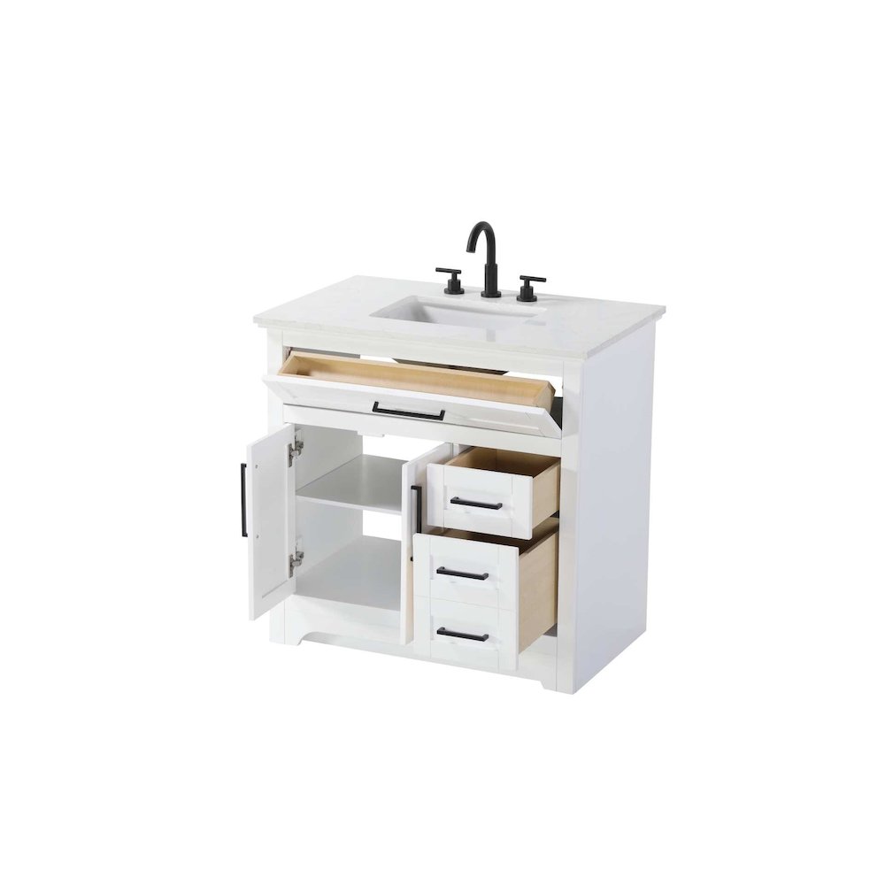 36 inch Single Bathroom Vanity in White