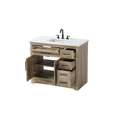 42 inch Single Bathroom Vanity in Natural oak