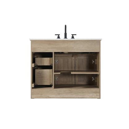 42 inch Single Bathroom Vanity in Natural oak