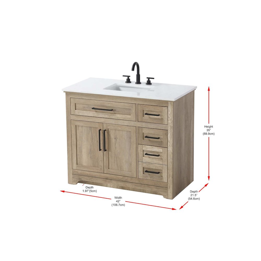 42 inch Single Bathroom Vanity in Natural oak