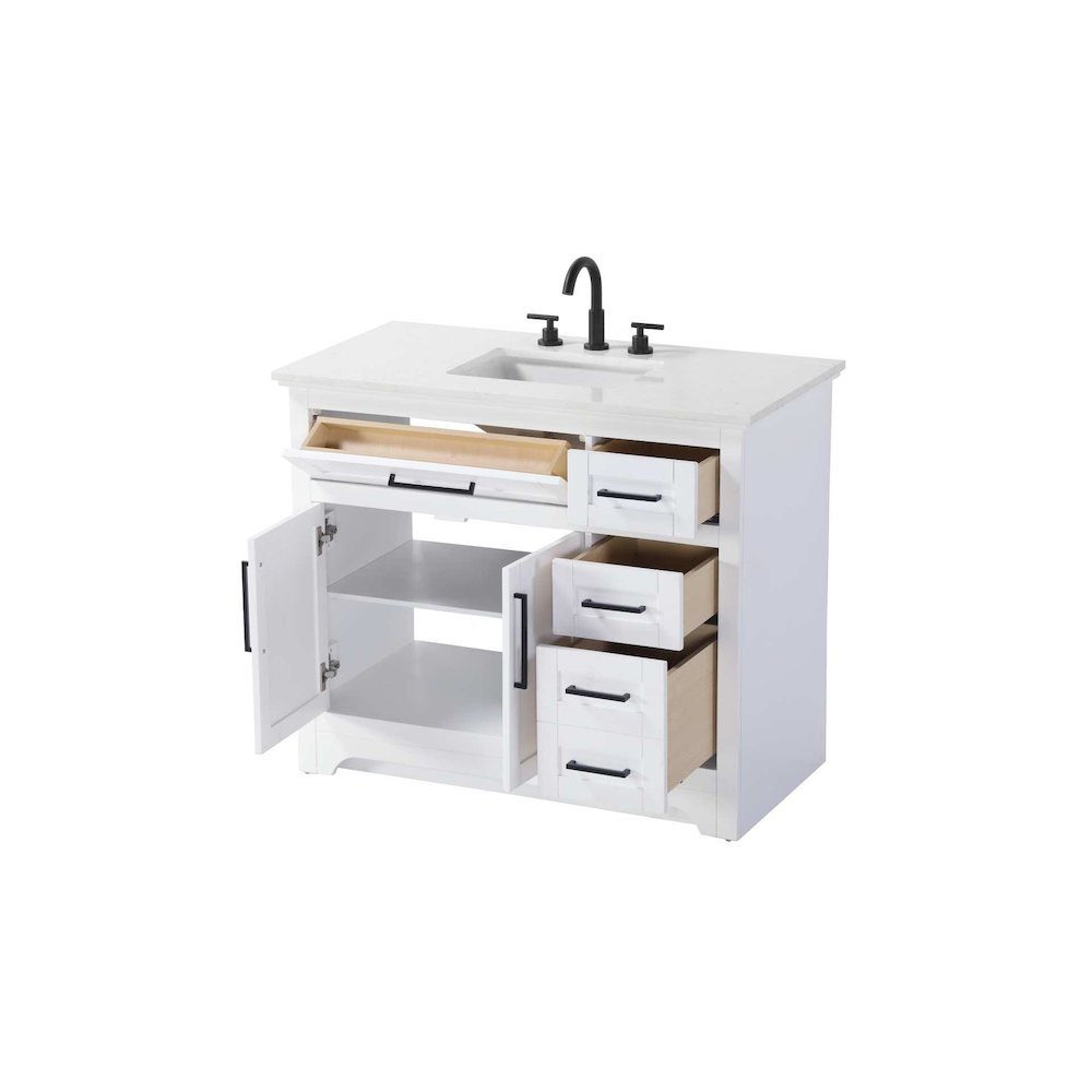 42 inch Single Bathroom Vanity in White