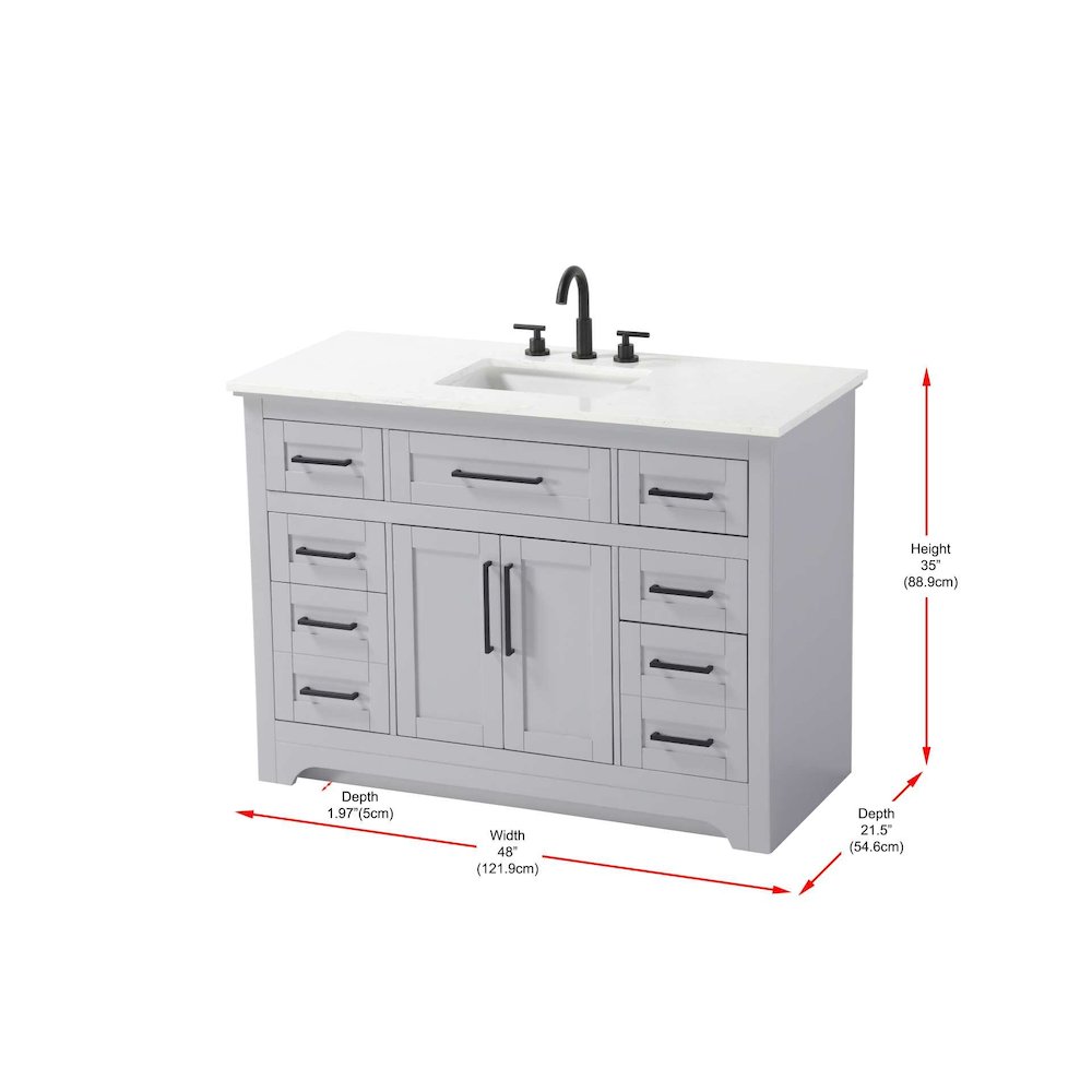 48 inch Single Bathroom Vanity in Grey