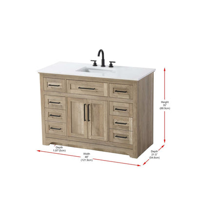 48 inch Single Bathroom Vanity in Natural oak