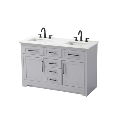 54 inch Double Bathroom Vanity in Grey