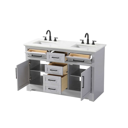 54 inch Double Bathroom Vanity in Grey