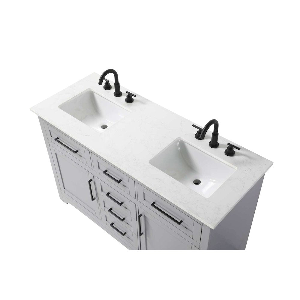 54 inch Double Bathroom Vanity in Grey