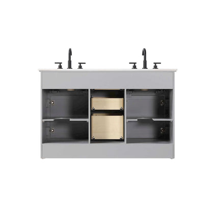54 inch Double Bathroom Vanity in Grey
