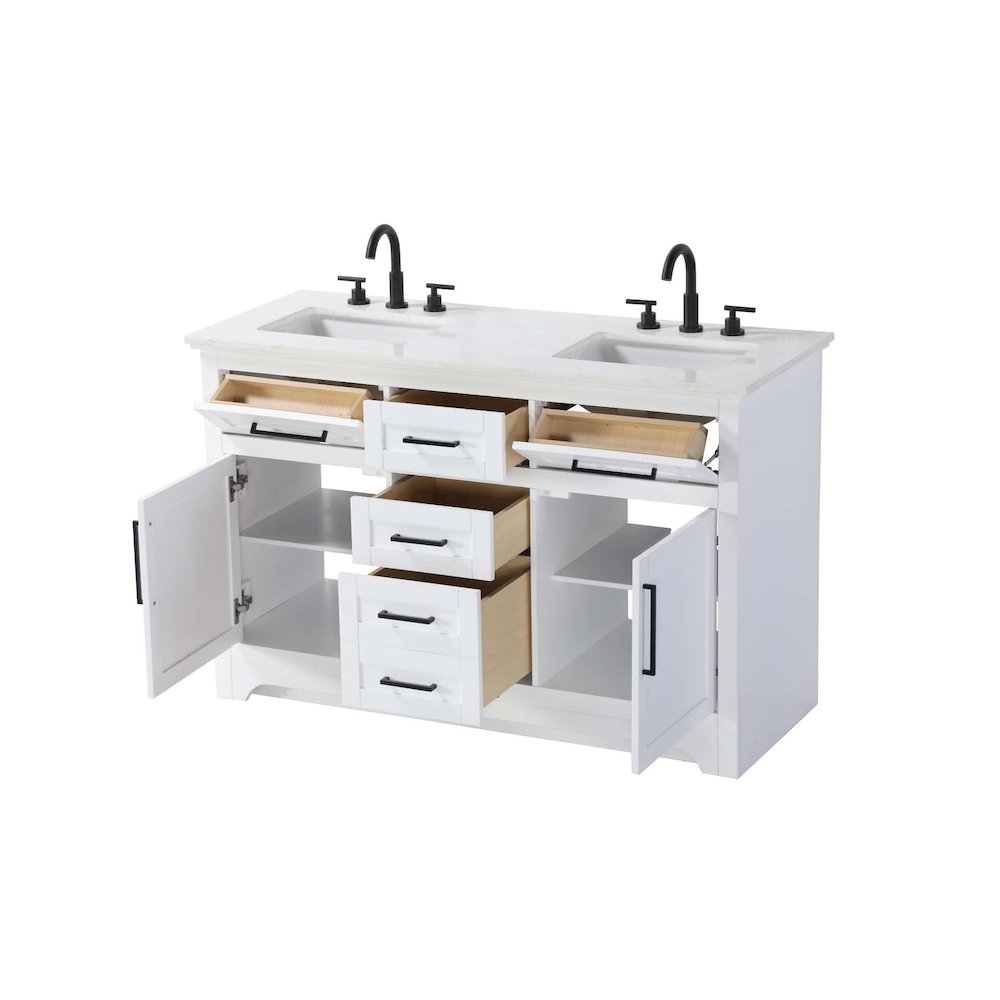 54 inch Double Bathroom Vanity in White