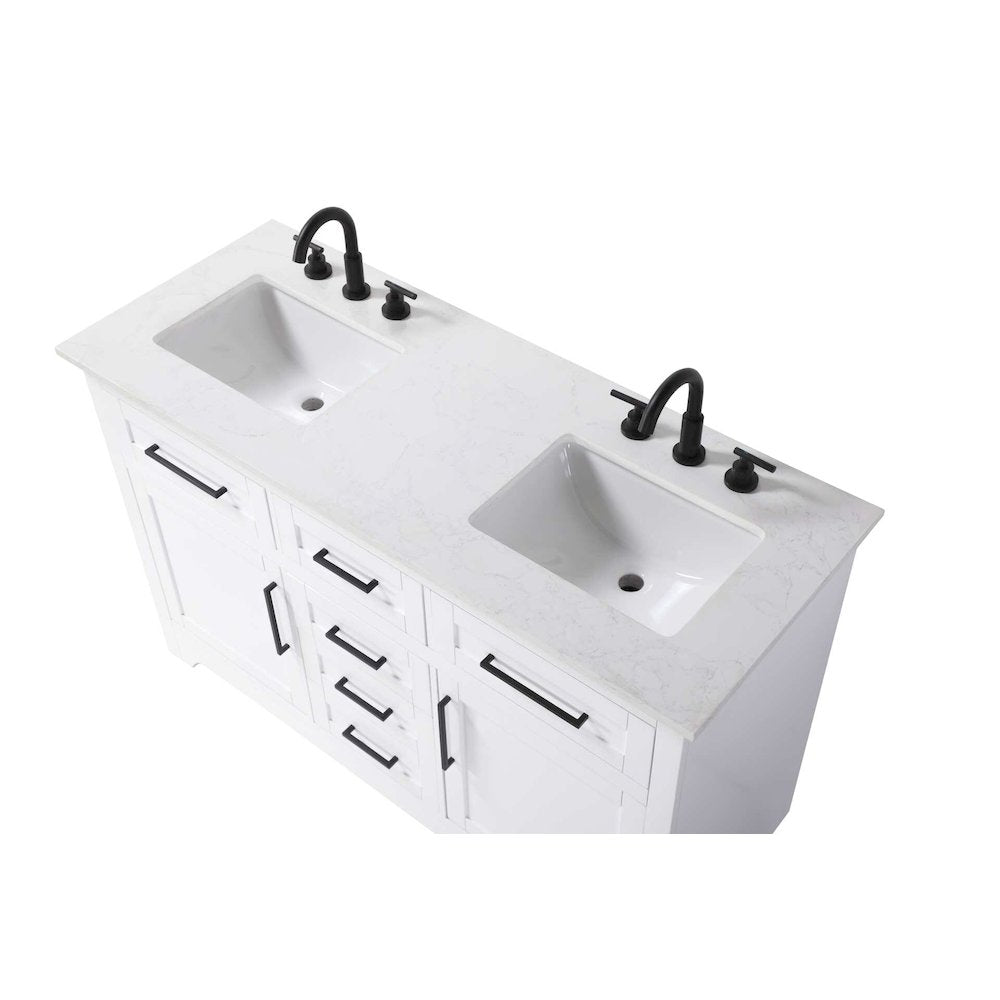 54 inch Double Bathroom Vanity in White