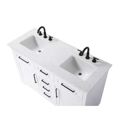 54 inch Double Bathroom Vanity in White