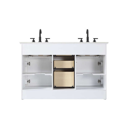 54 inch Double Bathroom Vanity in White