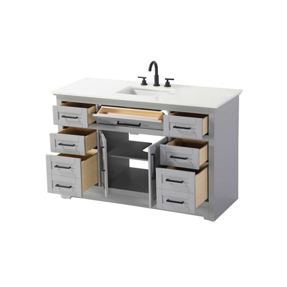 54 inch Single Bathroom Vanity in Grey