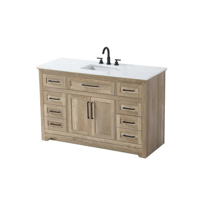 54 inch Single Bathroom Vanity in Natural oak