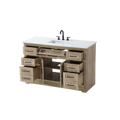 54 inch Single Bathroom Vanity in Natural oak
