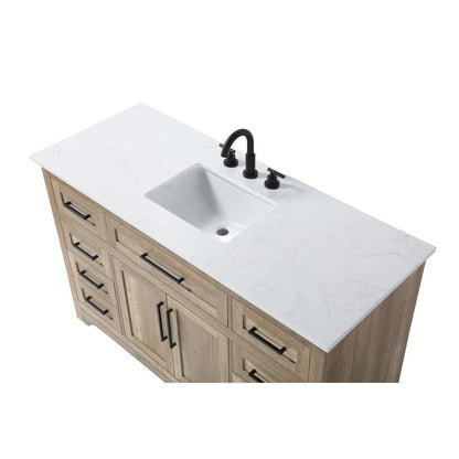 54 inch Single Bathroom Vanity in Natural oak