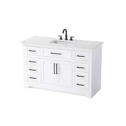 54 inch Single Bathroom Vanity in White