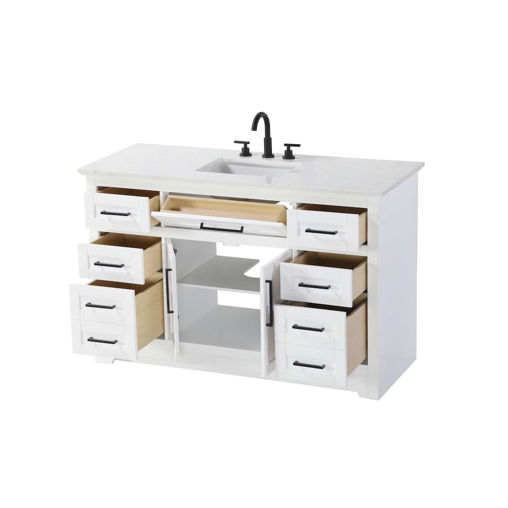 54 inch Single Bathroom Vanity in White