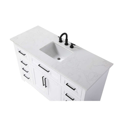 54 inch Single Bathroom Vanity in White